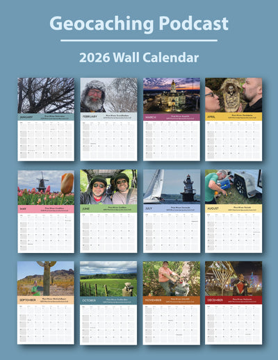 2026 Geocaching Podcast 12-Month Wall Calendar (US & Canada)