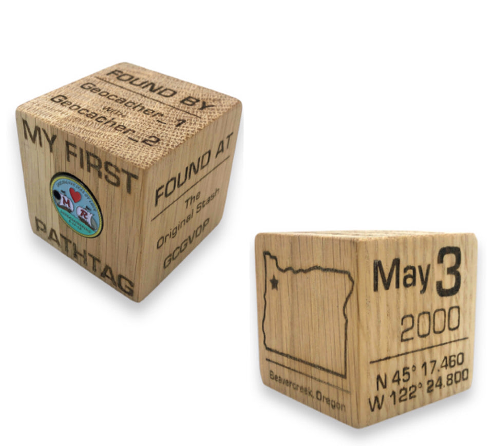Customizable Milestone Pathtag Display Cube – Cache Craft