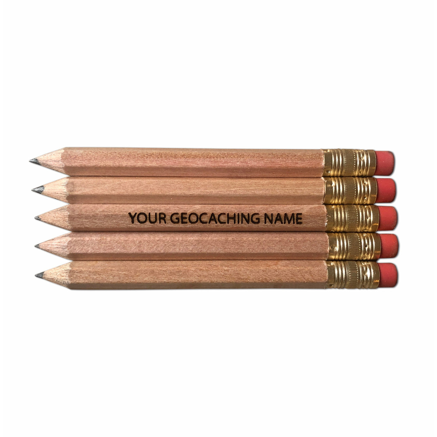 Half Pencils | Geocaching Name - Set of 5